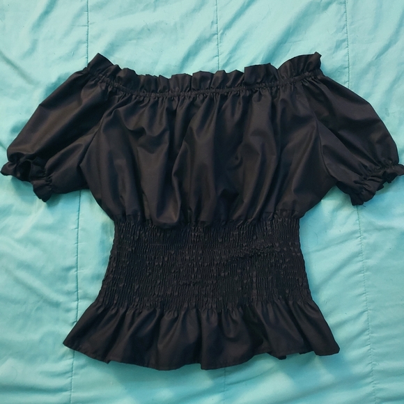 **Buy 1 get 1 free item** Black women's medium off the shoulder top - Picture 2 of 7